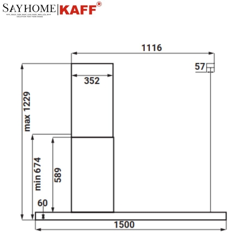 Máy hút mùi KF - IS1500B LUX tại thành phố Hồ Chí Minh