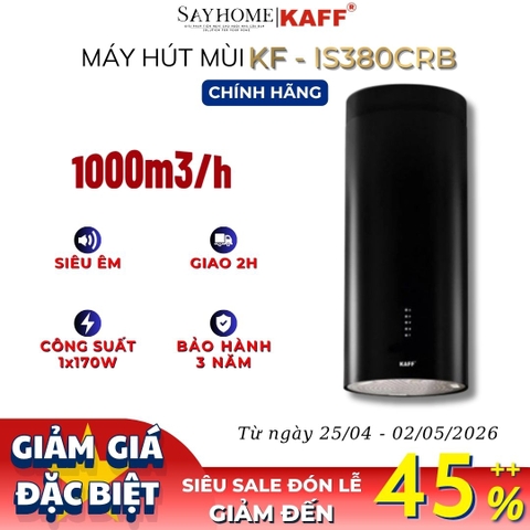 Máy hút mùi KAFF KF-IS380CRB độc lập dạng ống-inox-cảm ứng - Bảo hành chính hãng 3 năm