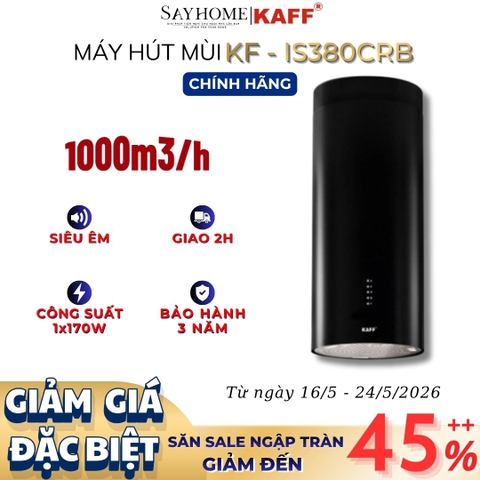 Máy hút mùi KAFF KF-IS380CRB độc lập dạng ống-inox-cảm ứng - Bảo hành chính hãng 3 năm