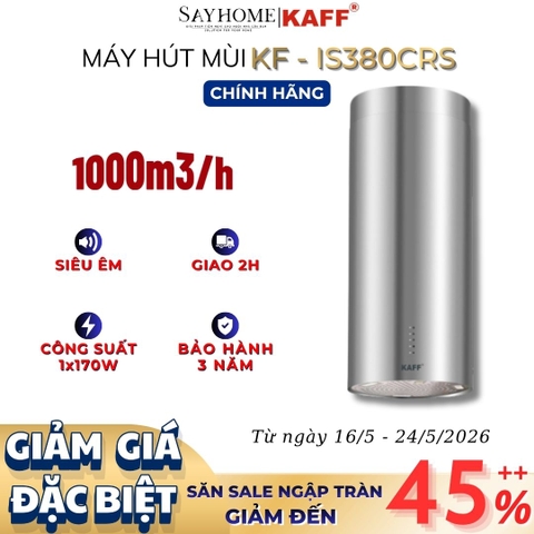 Máy hút mùi KAFF KF-IS380CRS độc lập dạng ống-màu đen-cảm ứng - Bảo hành chính hãng 3 năm