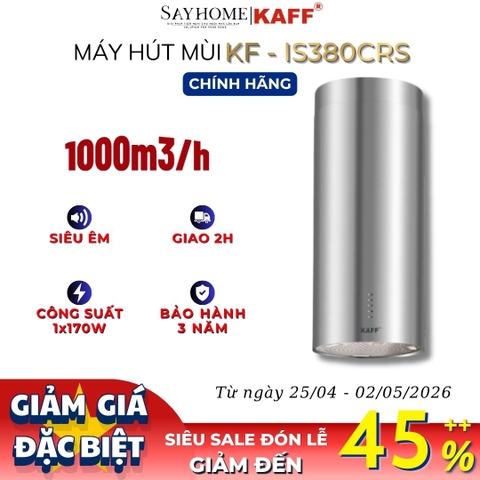 Máy hút mùi KAFF KF-IS380CRS độc lập dạng ống-màu đen-cảm ứng - Bảo hành chính hãng 3 năm