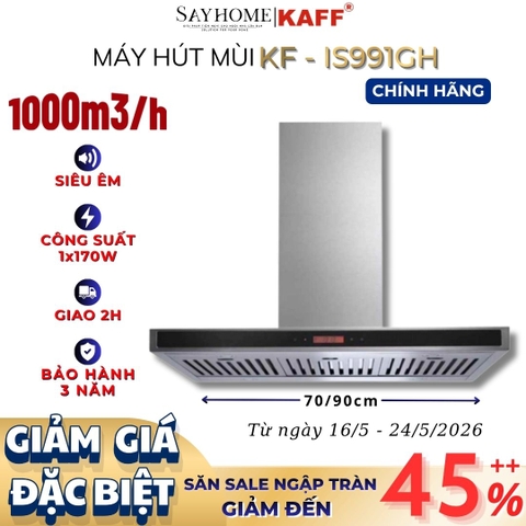 Máy hút mùi KAFF KF-IS991GH độc lập cảm ứng - điều khiển từ xa - Bảo hành chính hãng 3 năm