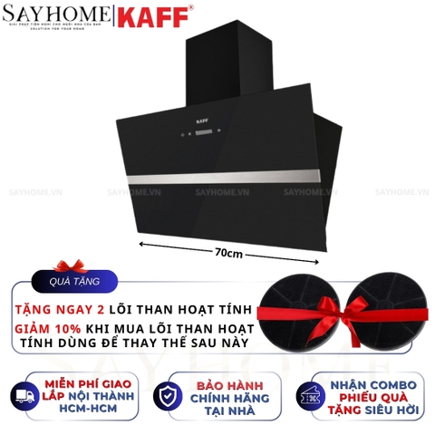Máy hút mùi KAFF KF-LUX AT70FH/ AT90FH BK dạng TV cảm ứng - điều khiển từ xa - Bảo hành chính hãng 3 năm