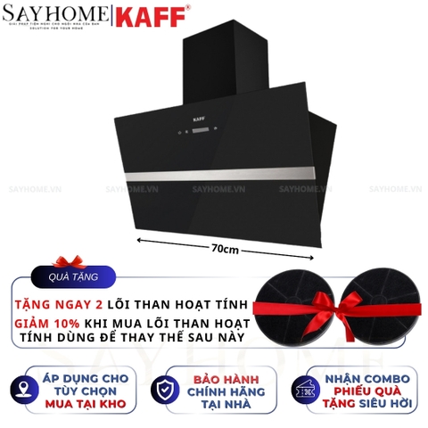 Máy hút mùi KAFF KF-LUX AT70FH/ AT90FH BK dạng TV cảm ứng - điều khiển từ xa - Bảo hành chính hãng 3 năm
