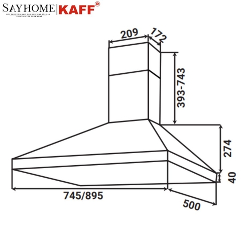 Máy hút mùi KAFF KF - PYRA750 tại thành phố Hồ Chí Minh