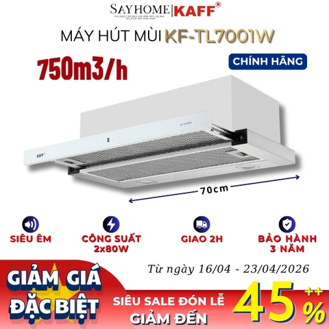 Máy hút mùi KAFF KF-TL7001W âm tủ ray kéo - Hàng chính hãng