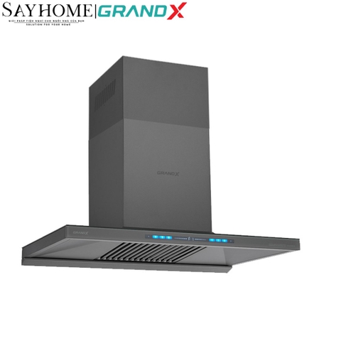Máy hút mùi GrandX GX H70T81G / GX H90T81G kính toa, áp tường, màu xám titan - Hàng chính hãng