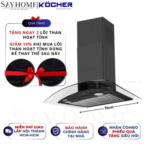 Máy hút mùi KOCHER K-226V kính cong - Bảo hành 3 năm