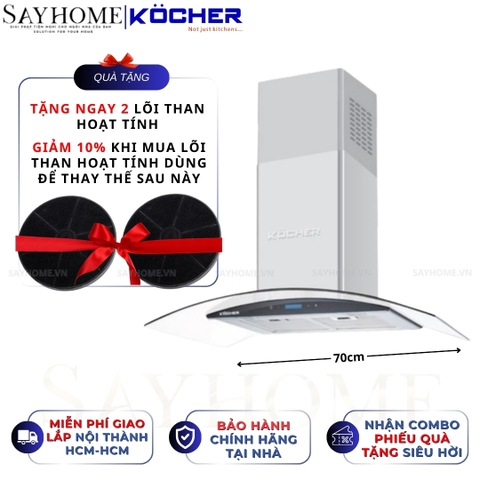 Máy hút mùi KOCHER K-228S1 kính cong - Bảo hành 3 năm