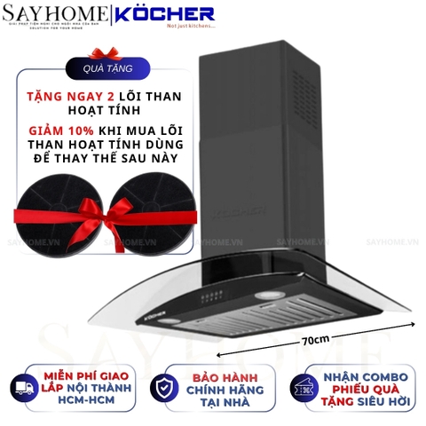 Máy hút mùi KOCHER K-8070V kính cong - Bảo hành 3 năm