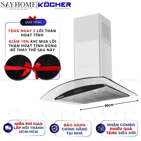 Máy hút mùi KOCHER K-8872I kính cong - Bảo hành 3 năm