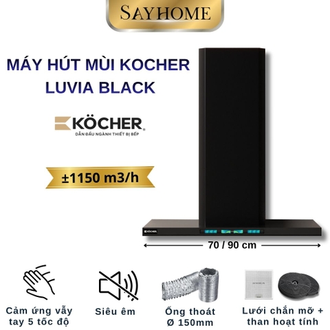 Máy hút mùi KOCHER LUVIA BLACK chữ T - Hàng chính hãng
