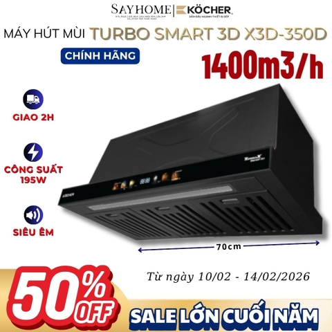 Máy hút mùi Kocher Turbo Smart 3D X3D-350D - Hàng chính hãng