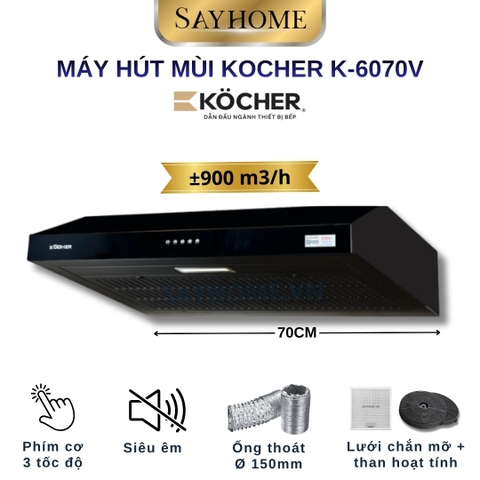Máy hút mùi Kocher K-6070V - BH 3 năm