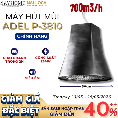 Máy hút mùi Malloca ADEL P-3810 treo độc lập - Hàng chính hãng