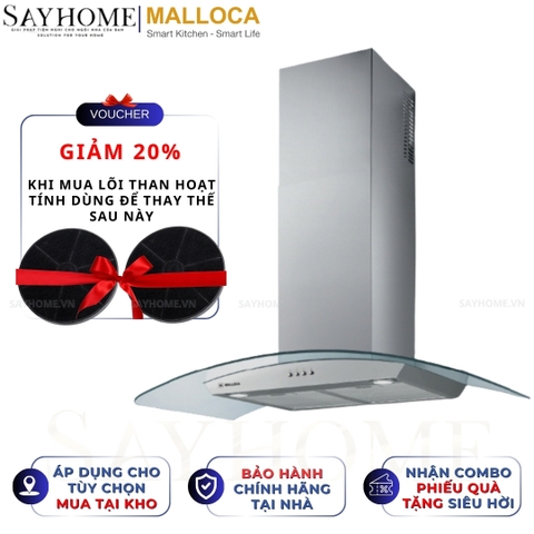 Máy hút mùi MALLOCA DELTA-K890V kính cong RANGE HOOD - Hàng chính hãng MALLOCA