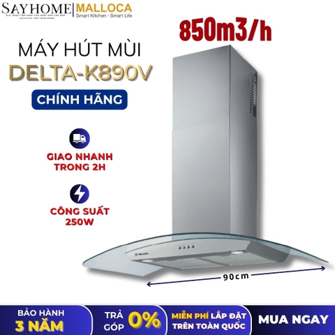 Máy hút mùi MALLOCA DELTA-K890V kính cong RANGE HOOD - Hàng chính hãng