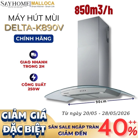 Máy hút mùi MALLOCA DELTA-K890V kính cong RANGE HOOD - Hàng chính hãng