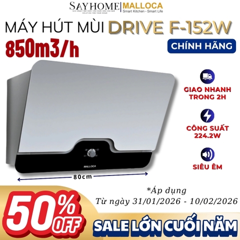 Máy hút mùi MALLOCA DRIVE F-152W dạng TV - Hàng chính hãng Malloca