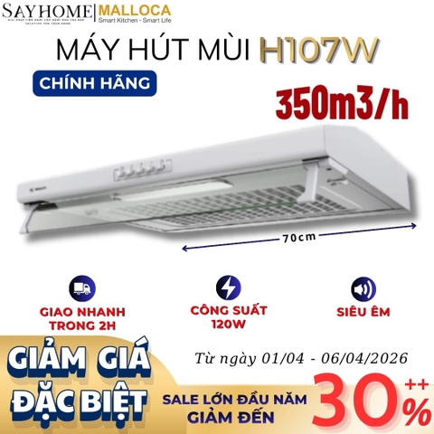 Máy hút mùi MALLOCA H107W âm tủ - Hàng chính hãng