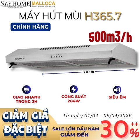 Máy hút mùi MALLOCA H365.7 âm tủ - Hàng chính hãng