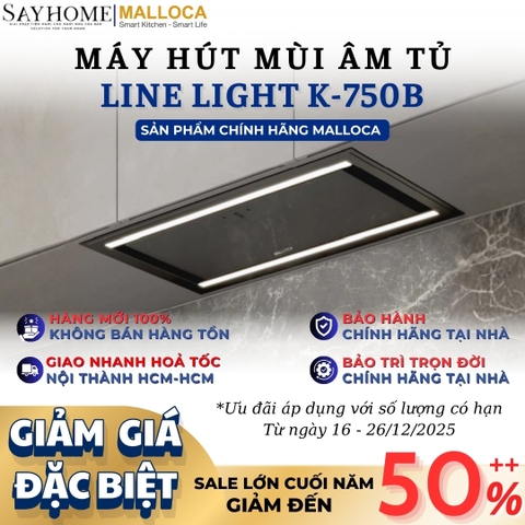 Máy hút mùi MALLOCA Line Light K-750B âm tủ - Hàng chính hãng