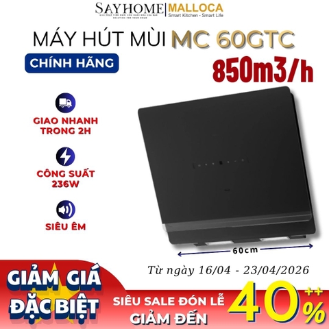 Máy hút mùi Malloca MC 60GTC dạng TV - Hàng chính hãng