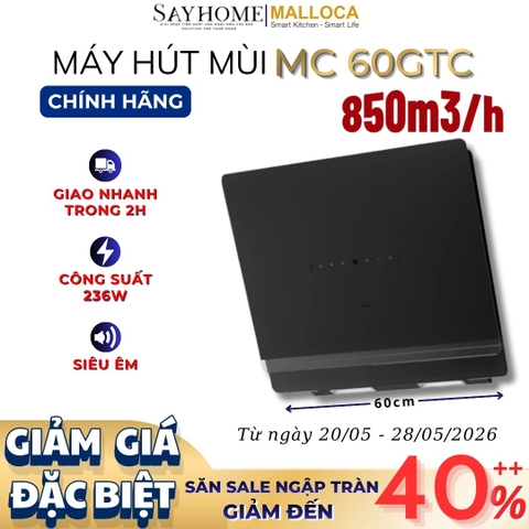 Máy hút mùi Malloca MC 60GTC dạng TV - Hàng chính hãng