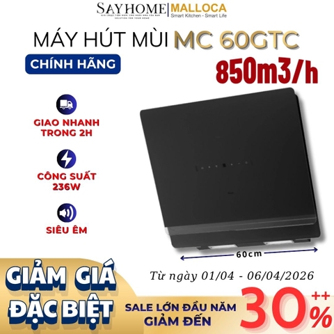 Máy hút mùi Malloca MC 60GTC dạng TV - Hàng chính hãng