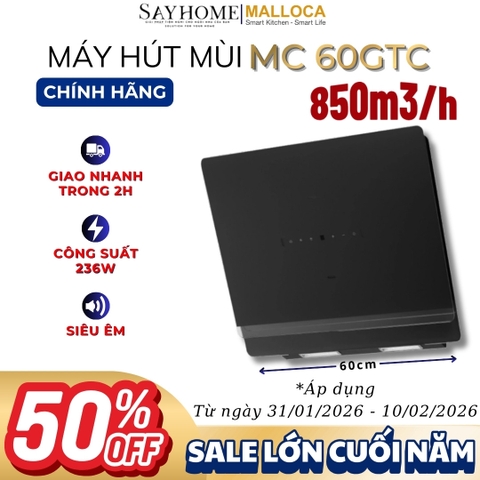 Máy hút mùi Malloca MC 60GTC dạng TV - Hàng chính hãng Malloca
