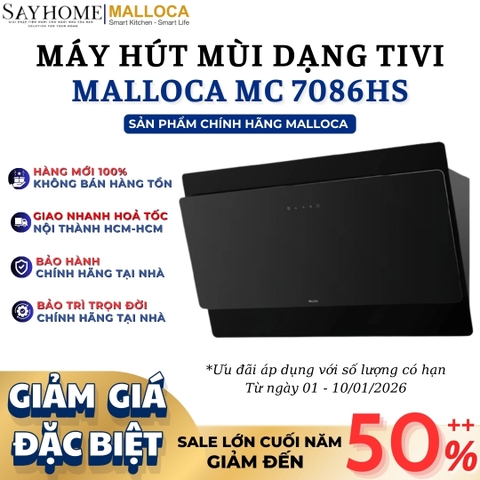 Máy hút mùi MALLOCA MC 7086HS áp tường dạng TV - Hàng chính hãng MALLOCA