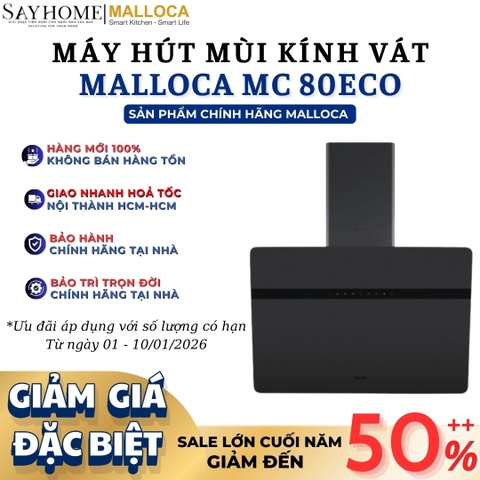 Máy hút mùi MALLOCA MC 80ECO áp tường - Hàng chính hãng