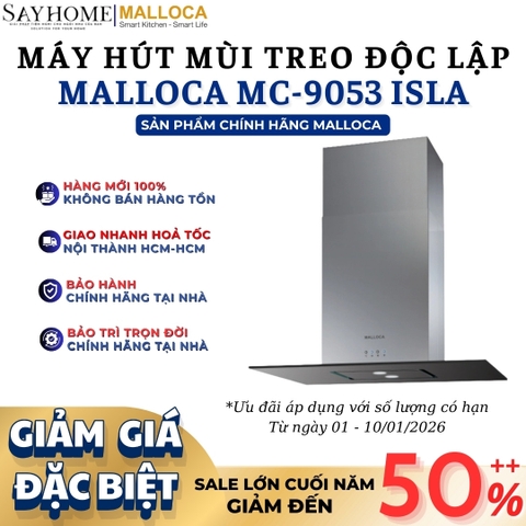 Máy hút mùi Malloca MC-9053 ISLA treo độc lập - Hàng chính hãng Malloca