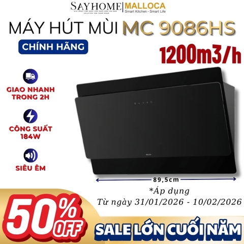 Máy hút mùi Malloca MC 9086HS áp tường - Hàng chính hãng Malloca