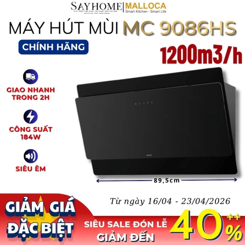 Máy hút mùi Malloca MC 9086HS áp tường - Hàng chính hãng