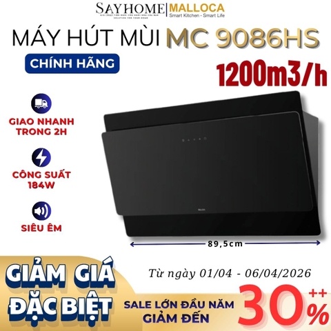 Máy hút mùi Malloca MC 9086HS áp tường - Hàng chính hãng