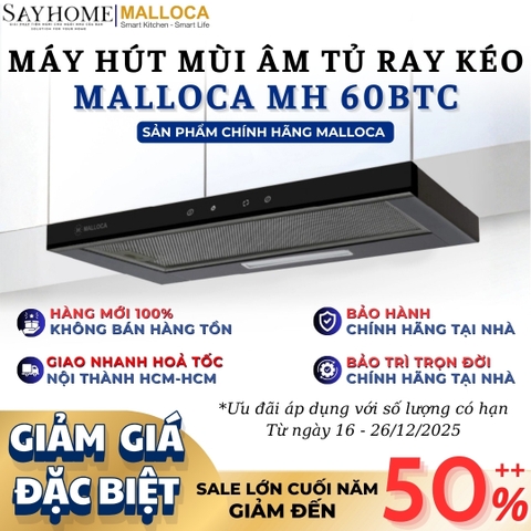 Máy hút mùi MALLOCA MH 60BTC âm tủ ray kéo - Hàng chính hãng