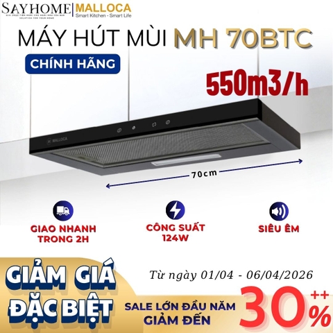 Máy hút mùi MALLOCA MH 70BTC âm tủ ray kéo - Hàng chính hãng