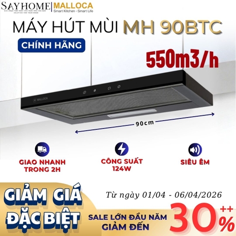 Máy hút mùi MALLOCA MH 90BTC âm tủ ray kéo - Hàng chính hãng