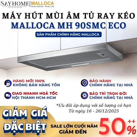 Máy hút mùi MALLOCA MH 90SMC ECO âm tủ ray kéo - Hàng chính hãng