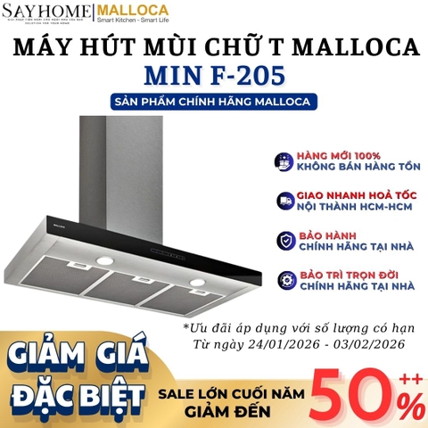 Máy hút mùi MALLOCA MIN F-205 chữ T RANGE HOOD - Hàng chính hãng MALLOCA