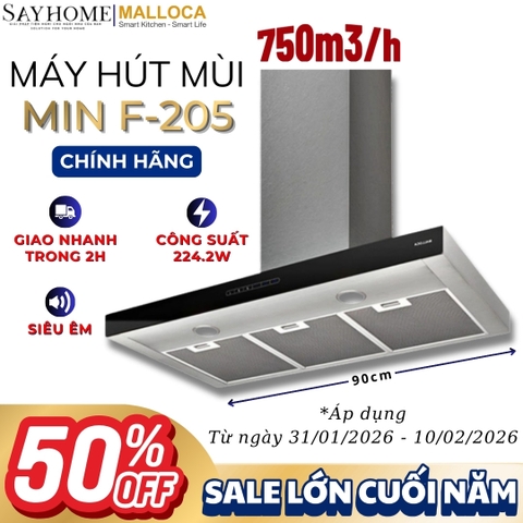 Máy hút mùi MALLOCA MIN F-205 chữ T RANGE HOOD - Hàng chính hãng MALLOCA