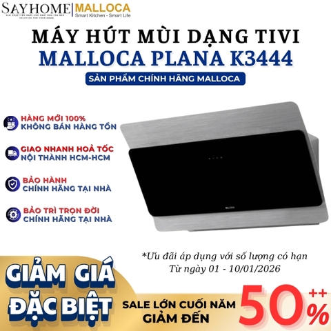 Máy hút mùi MALLOCA PLANA K3444 áp tường RANGE HOOD - Hàng chính hãng MALLOCA
