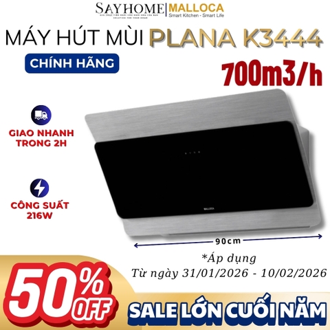 Máy hút mùi MALLOCA PLANA K3444 áp tường RANGE HOOD - Hàng chính hãng MALLOCA