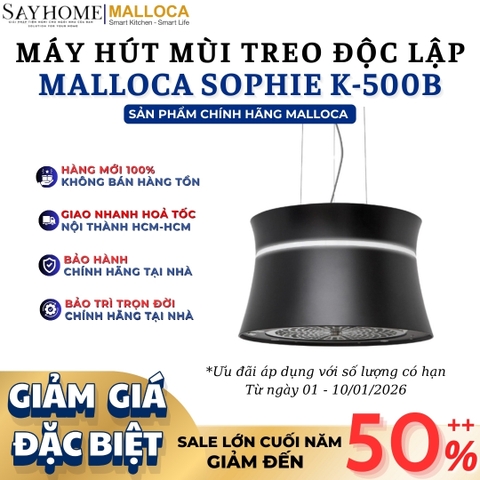 Máy hút mùi Malloca SOPHIE K-500B treo độc lập - Hàng chính hãng Malloca