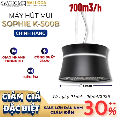 Máy hút mùi Malloca SOPHIE K-500B treo độc lập - Hàng chính hãng