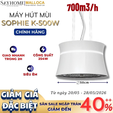 Máy hút mùi Malloca SOPHIE K-500W treo độc lập - Hàng chính hãng
