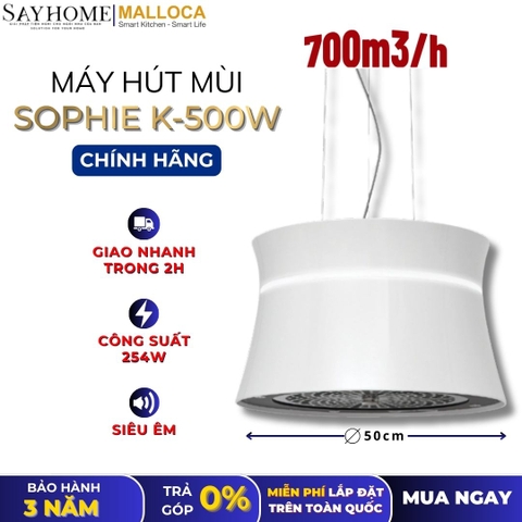 Máy hút mùi Malloca SOPHIE K-500W treo độc lập - Hàng chính hãng