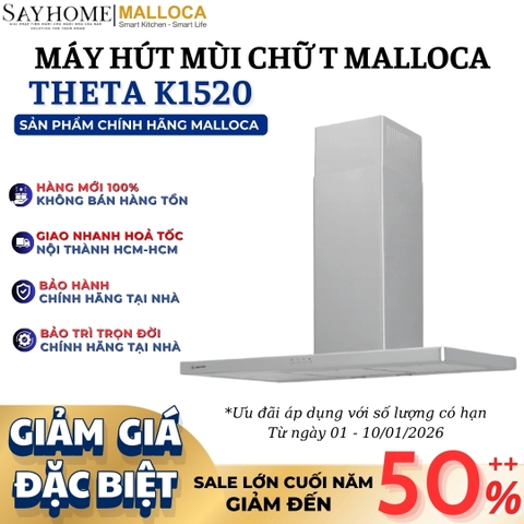 Máy hút mùi MALLOCA THETA K1520 chữ T RANGE HOOD - Hàng chính hãng MALLOCA