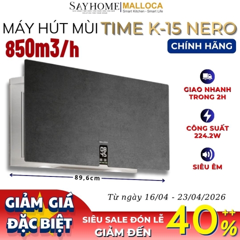 Máy hút mùi MALLOCA TIME K-15 NERO dạng TV - Hàng chính hãng